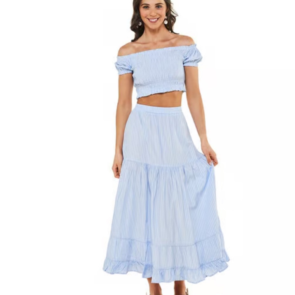 Steve Madden Light Blue Maxi Skirt & Crop Top